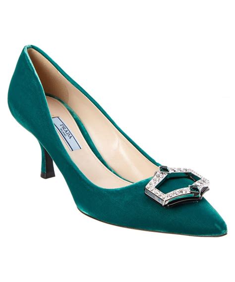 pumps mit plateau prada|Prada velvet pumps.